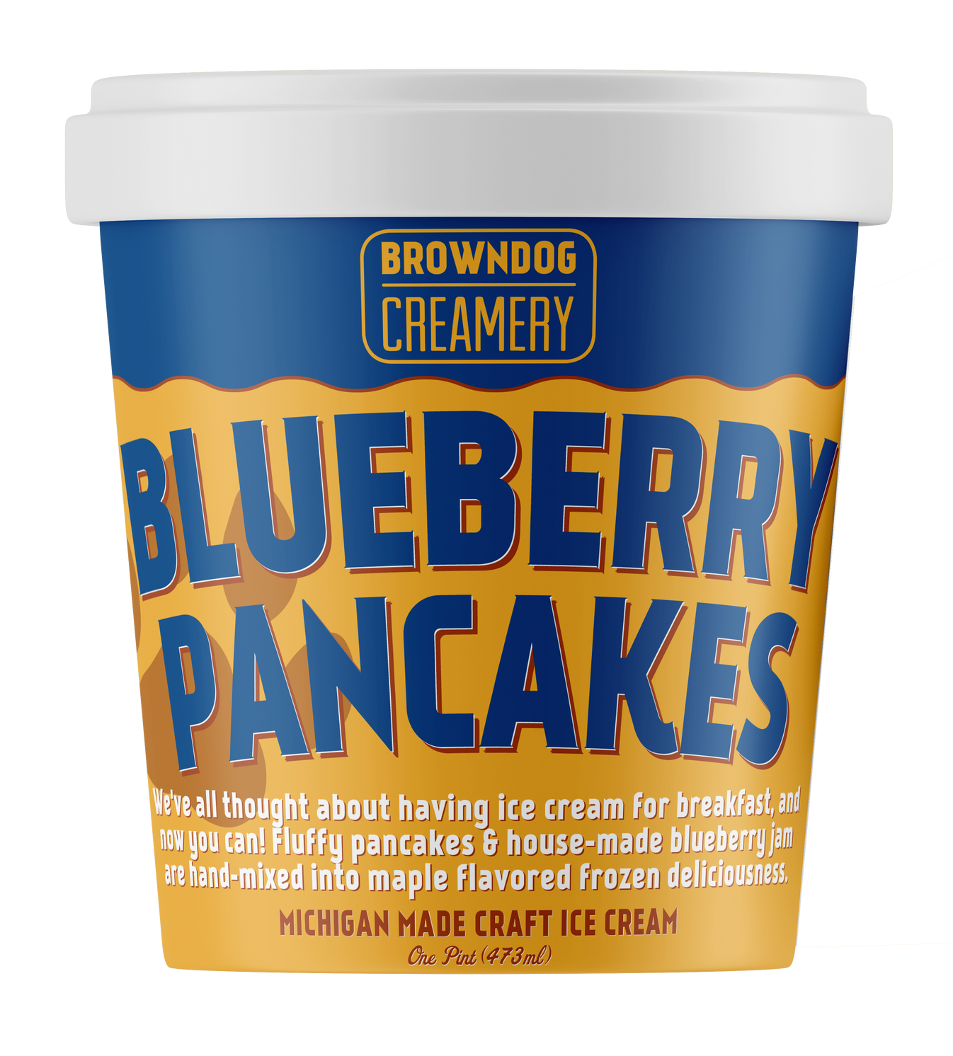 BLUEBERRY PANCAKE ICE CREAM BROWNDOG Creamery
