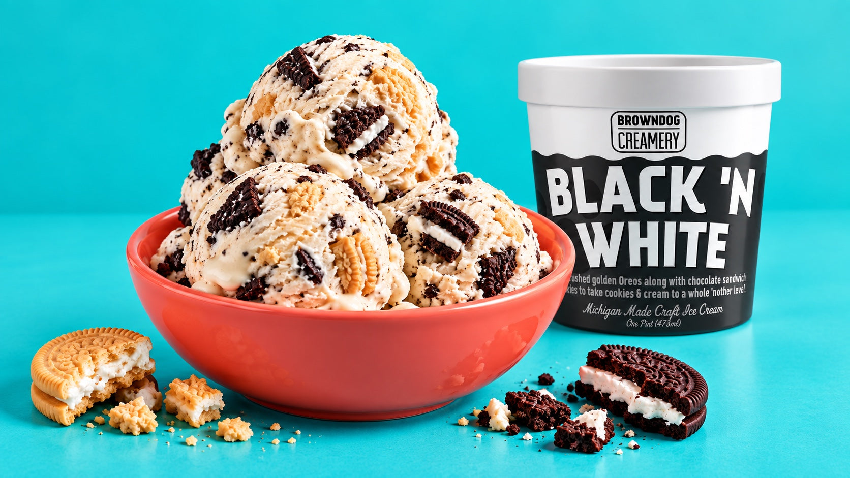 Black ’n White scoops with the BROWNDOG pint