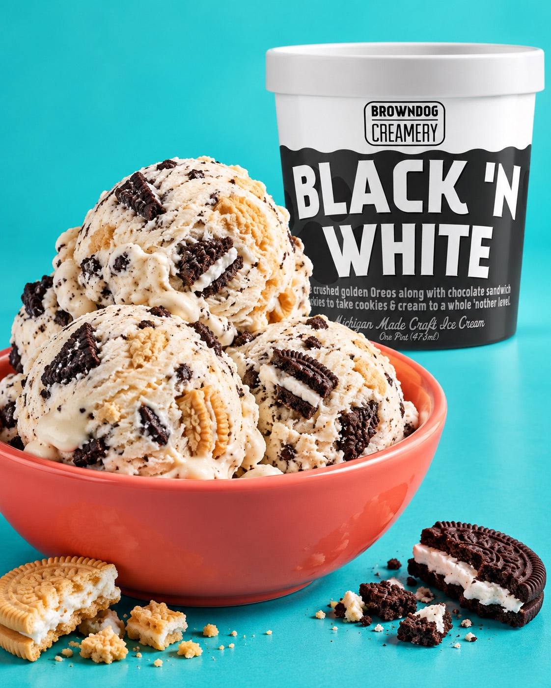 BLACK 'N WHITE ICE CREAM scoops