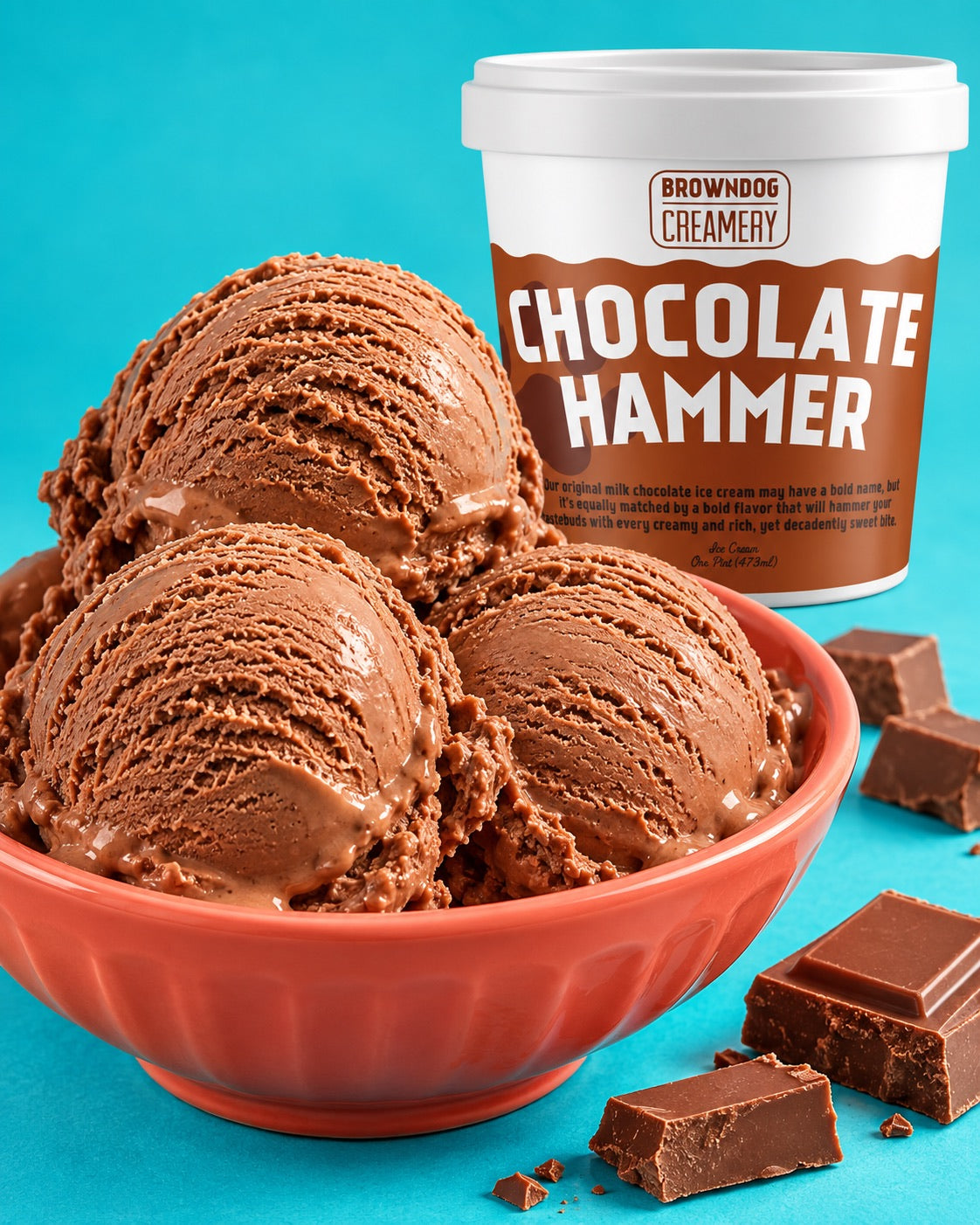 CHOCOLATE HAMMER ICE CREAM scoops