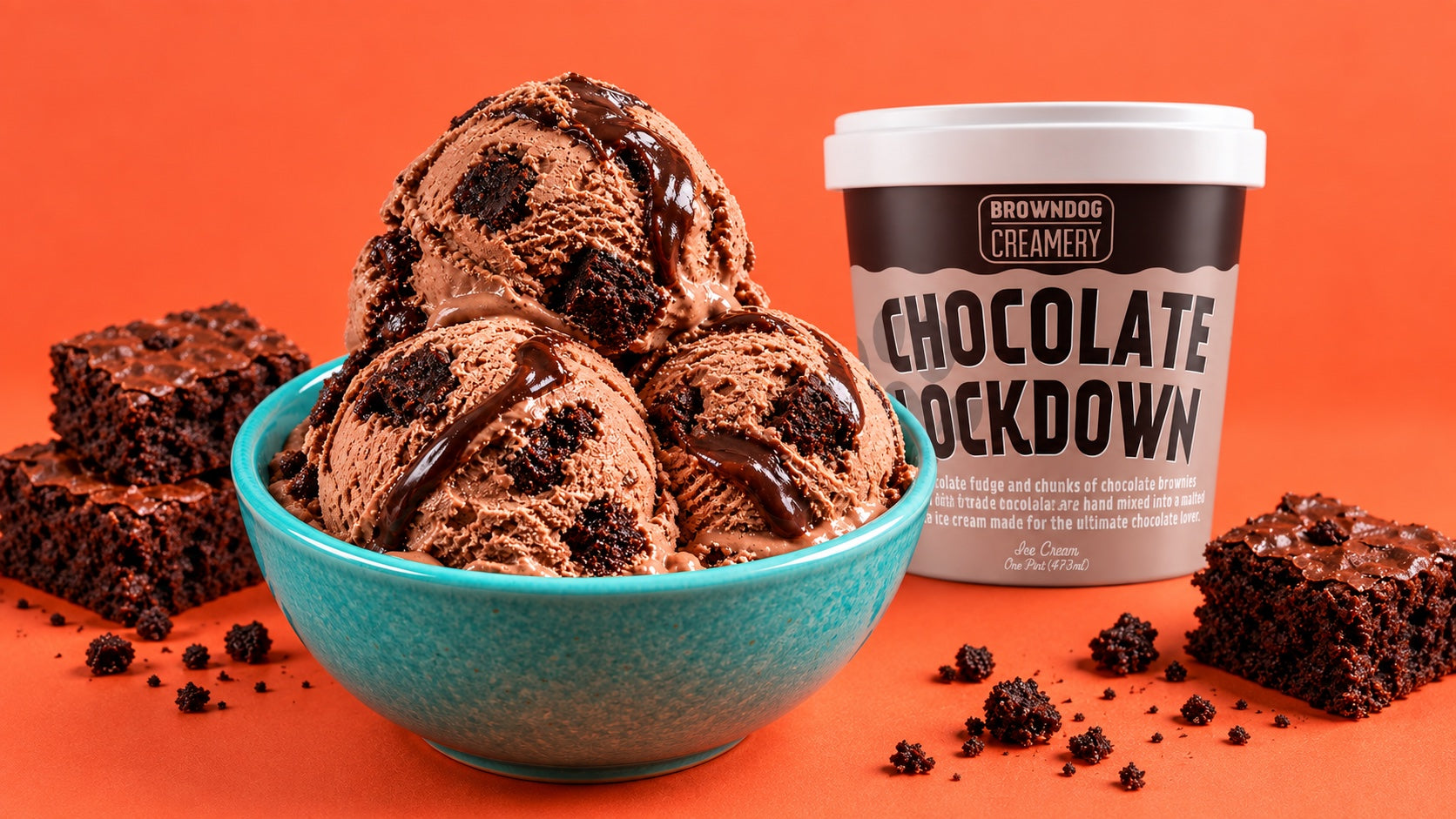 Chocolate Lockdown scoops with the BROWNDOG pint
